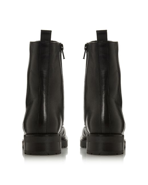 Dune Black Raffi Studded Buckle Biker Boots