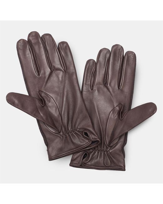 Emporio Armani Brown Leather Gloves for men