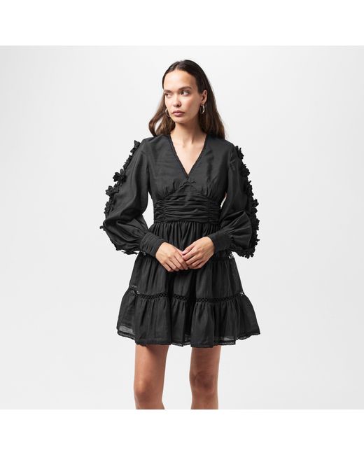 French Connection Black Aubrey Lace Mini Dress