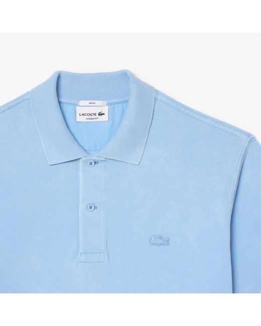Lacoste Blue Classic Fit L.12.12 Washed Effect Polo Shirt for men