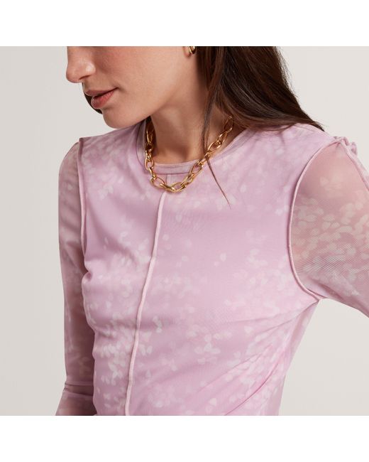 Ted Baker Pink Mesh Print Top