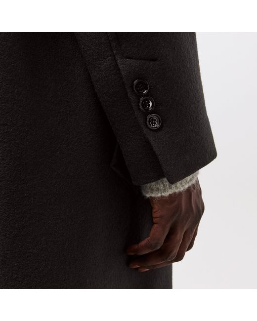 AMI Black Manteau Structured Overcoat for men