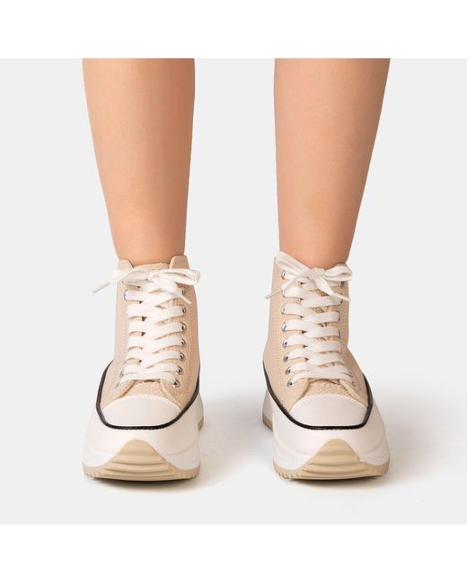 Firetrap Natural Platform Hi Top Ladies Trainers
