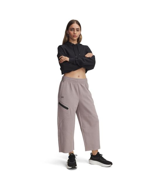 Under Armour Brown Cropped Open Hem Fleece Joggers