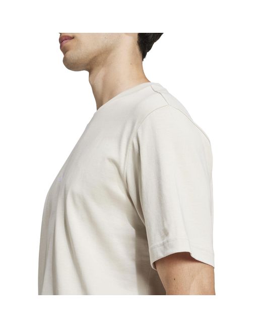 Adidas White Essentials Single Jersey Logo T-Shirt for men