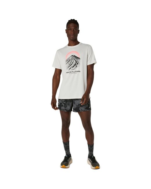 Asics White Fuji Logo Short Sleeve Running T-Shirt for men