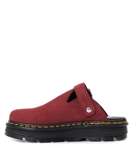 Dr. Martens Red Zebzag Mule