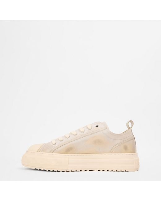 DSquared² Natural Dsq Leather Berlin Low-Top Trainers for men