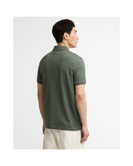 Barbour Green Short Sleeve Polo Shirt for men