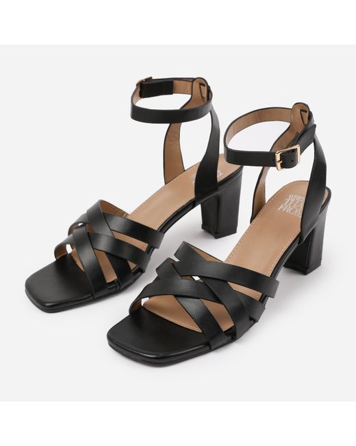 Where's That From Blackpu Caity Wide-Fit Triple Link-Chain Detail Sa