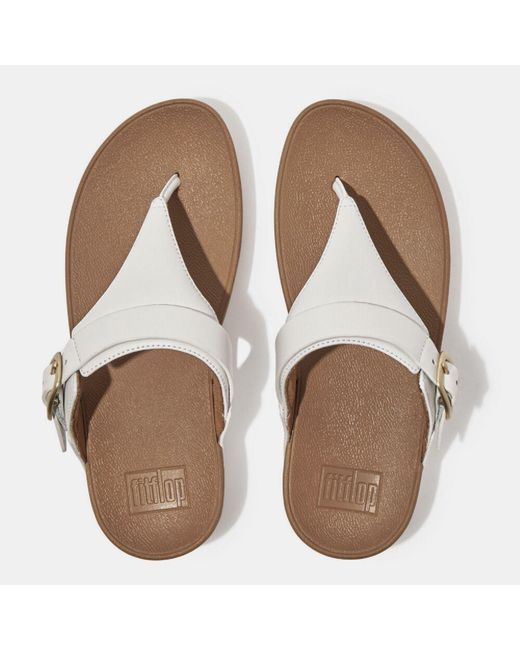 Fitflop Brown Lulu Adjustable Leather Toe-Post Sandals