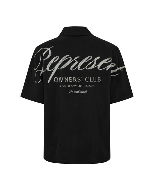 Represent Black Patterned Short Sleeve Shirt for men