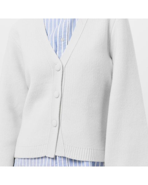 Raey White V-Neck Cardigan