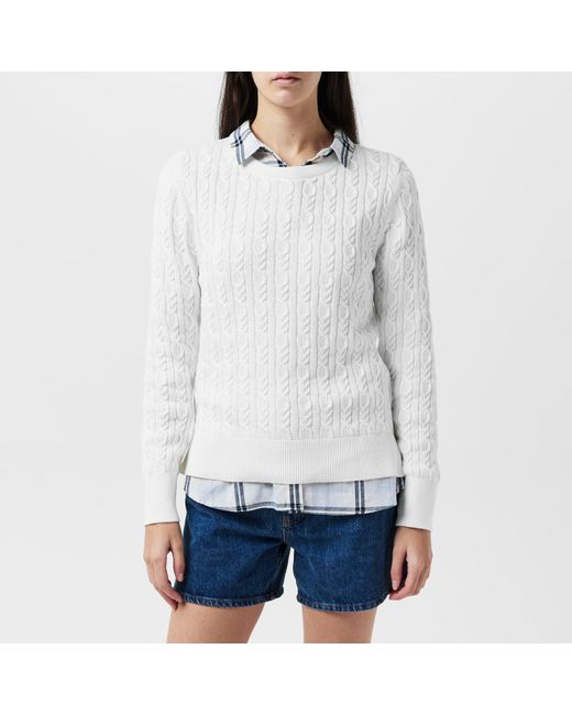 Barbour White Hampton Knit Sweater