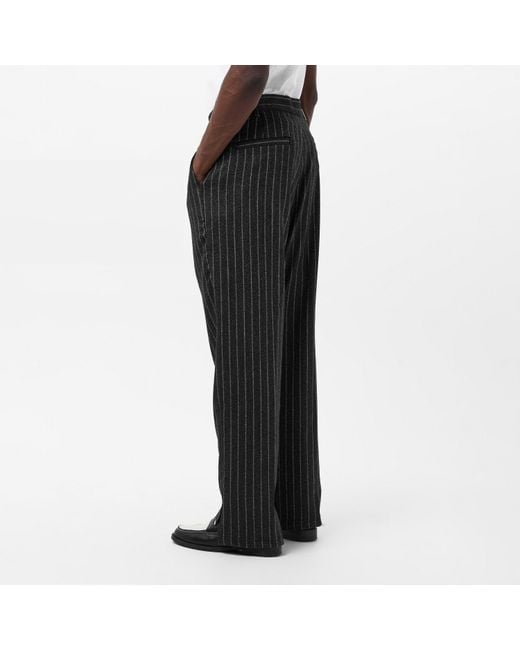 Represent Black Stepped Straight Leg Trousers for men