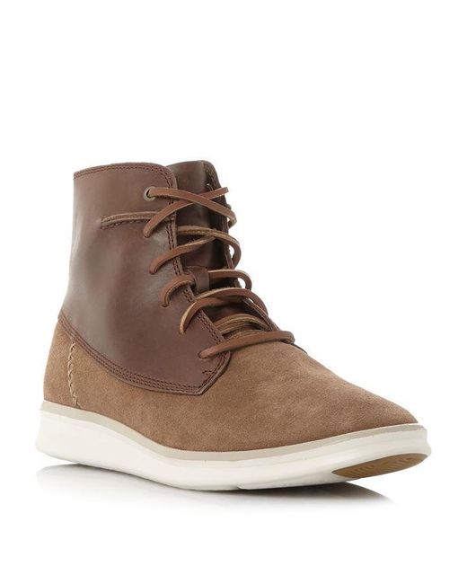 Ugg Brown Lamont Lace Up White Sole Boots for men