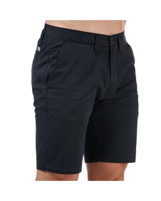 Weekend Offender Black Dillenger Cotton Twill Chino Shorts for men