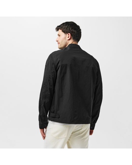 Belstaff Black Walkham Long Sleeve Full Zip Bomber Jacket for men