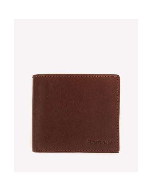 Barbour Brown Colwell Leather Billfold Wallet for men