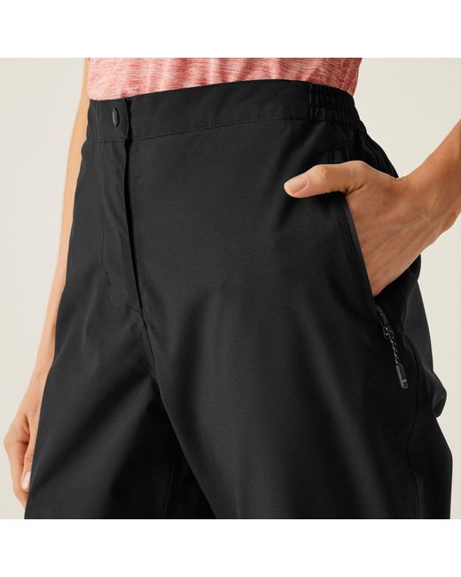 Regatta Black Highton Waterproof Overtrousers (long)