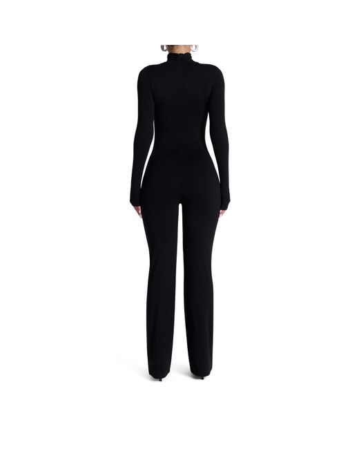 Naked Wardrobe Black Sculpt Straight Leg Jumpsuit
