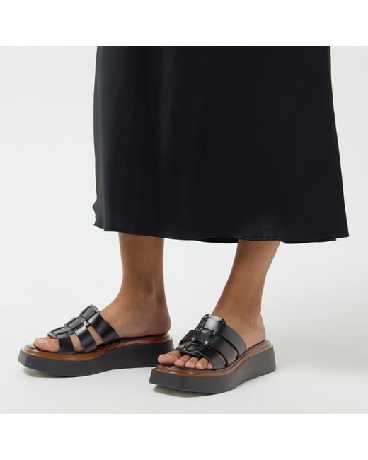 Dune Black Latelys Platform Sandals