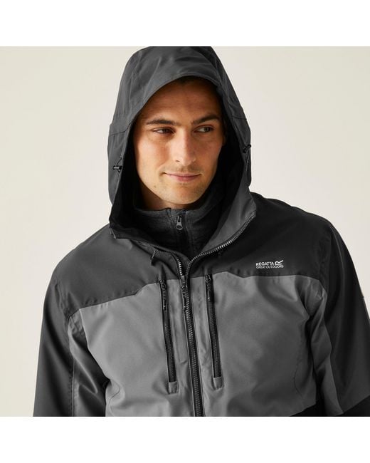 Regatta Black Maland Waterproof Hooded Jacket for men
