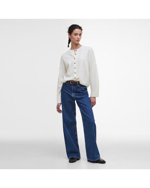 Barbour White Blakely Cardigan