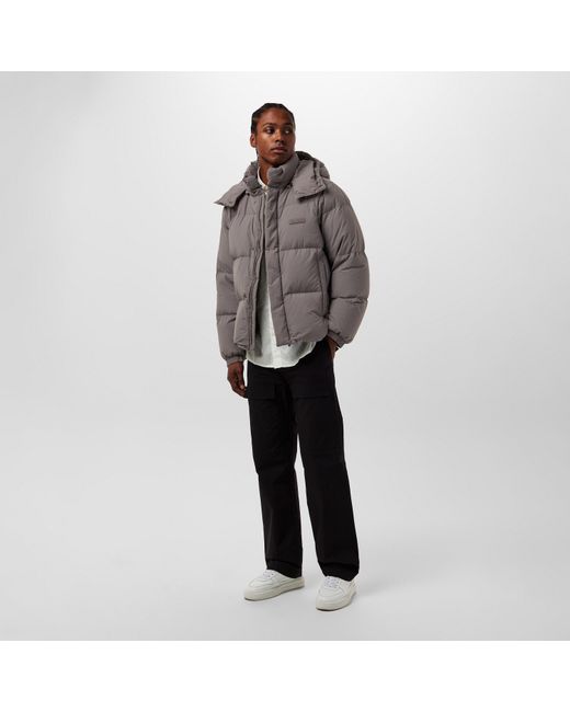 ARMANI EXCHANGE Gray Down Water-Resistant Short Puffer Jacket for men