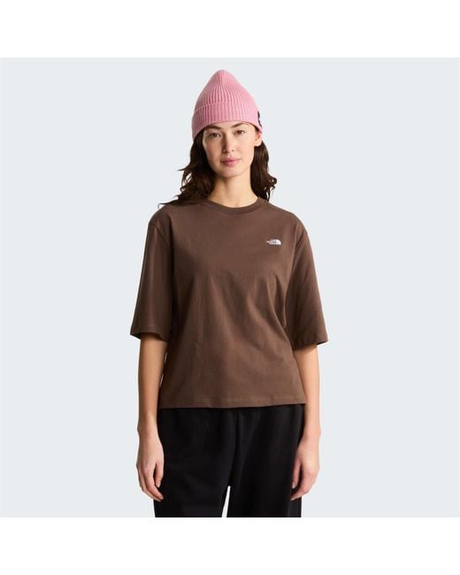 The North Face Brown Tnf Essential Simple Dome Boxy Relaxed T-Shirt