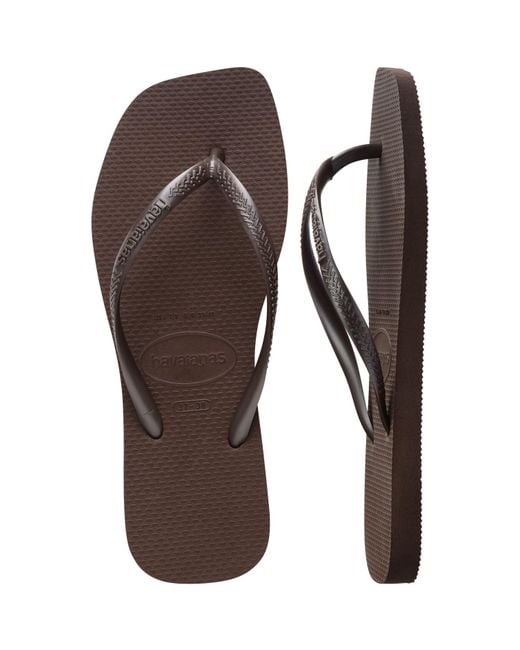 Havaianas Brown Slim Square Flip Flops