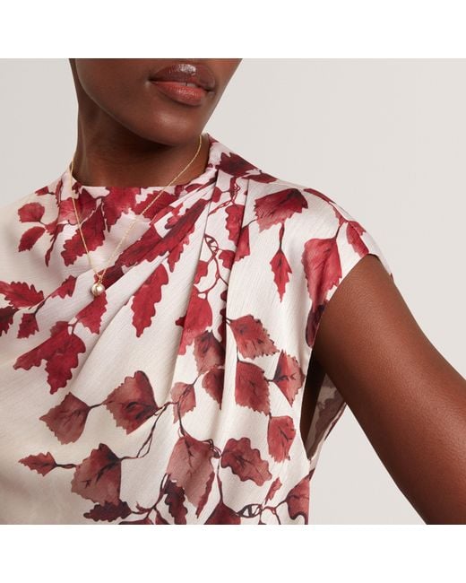 Ted Baker Pink Printed Drape Top