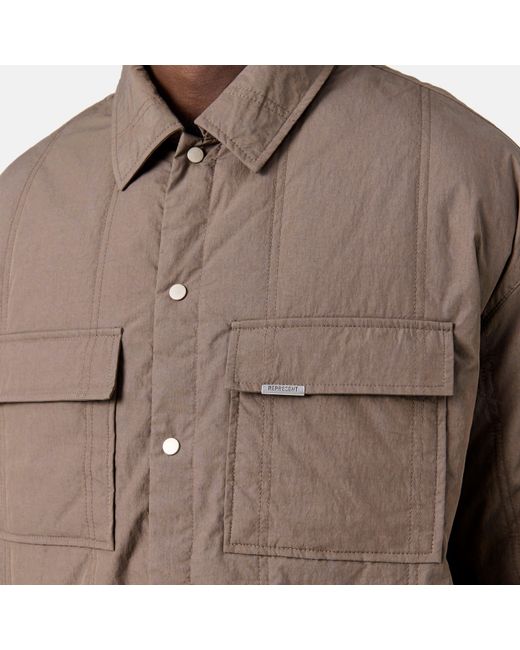 Represent Brown Relaxed Tailored Overshirt for men