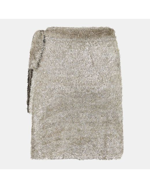 Never Fully Dressed Gray Metallic Knit Skirt