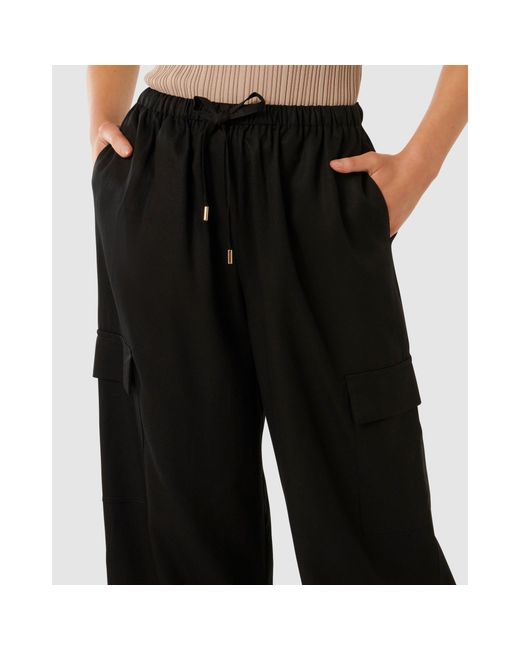 Forever New Black Elsie Elastic Waist Cargo