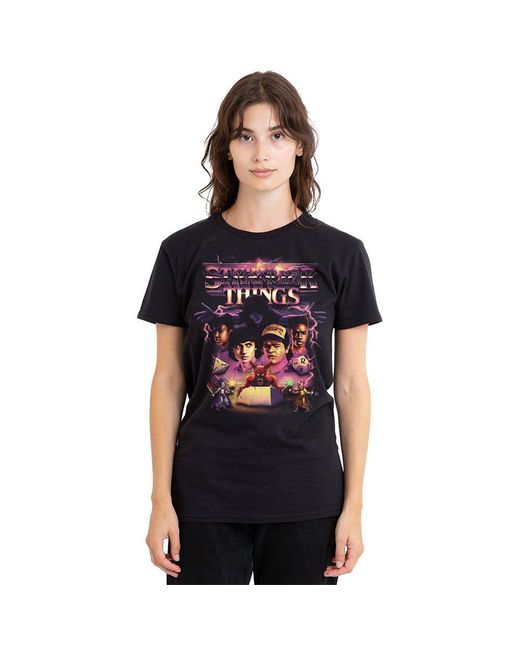 Stranger Things Black Group Thunder Metal Band T Shirt