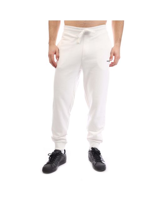 HUGO White Dayote Logo Print Tracksuit Bottoms for men