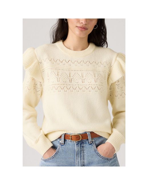 Levi's White Shane Knitted Crew Neck Jumper