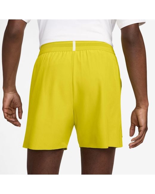 Nike Yellow Court Slam Dri-Fit Tennis Shorts for men