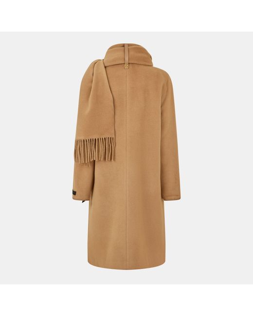 Donna Karan Brown Dkaran Scarf Draped Overcoat