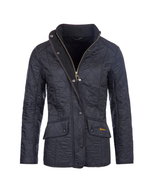 Barbour Blue Cavalry Polarquilt Diamond-Quilted Fleece-Lined Long Sleeve Slim Fit Quilted Jacket