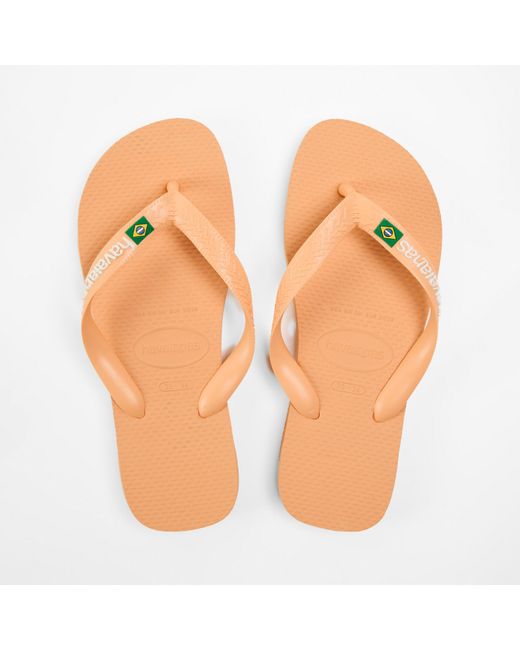 Havaianas Pink Hav. Brasil Logo Ruby Flip Flops