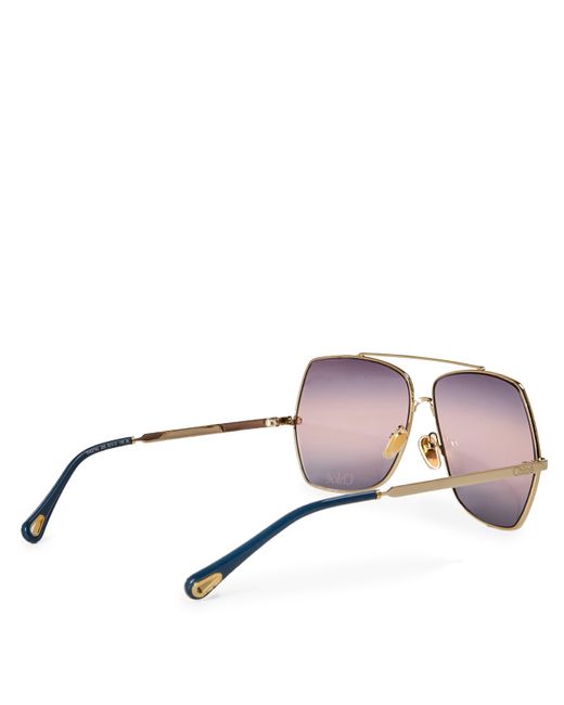 Chloé Pink Ch0278S Sculptural Metal Oversized Sunglasses