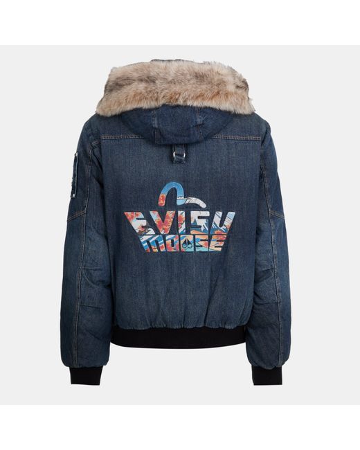 Moose Knuckles Blue X Evisu Ballistic Bomber Jacket for men