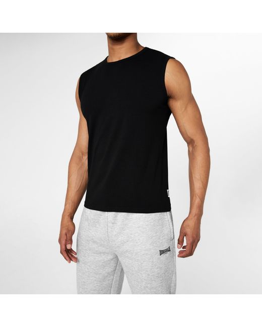 Lonsdale Black Sleeveless T-Shirt for men