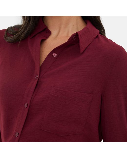 I Saw It First Red Soft Crepe Long Sleeved Shirt