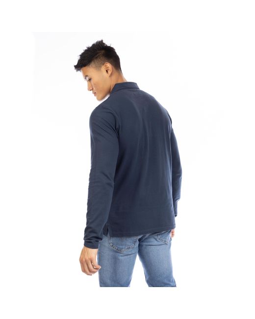 Peter Werth Blue Noaks Long Sleeve Polo Shirt for men