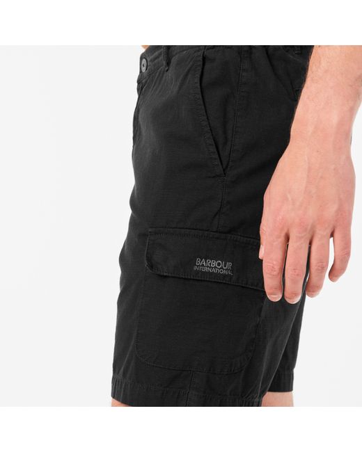 Barbour Black Ripstop Cargo Shorts for men