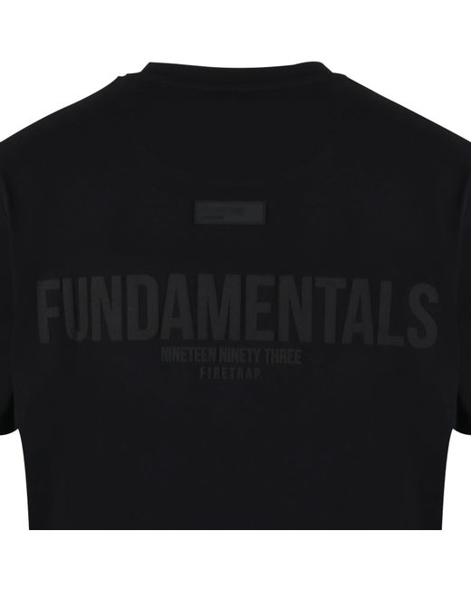 Firetrap Black Puff Print Oversized T-Shirt for men