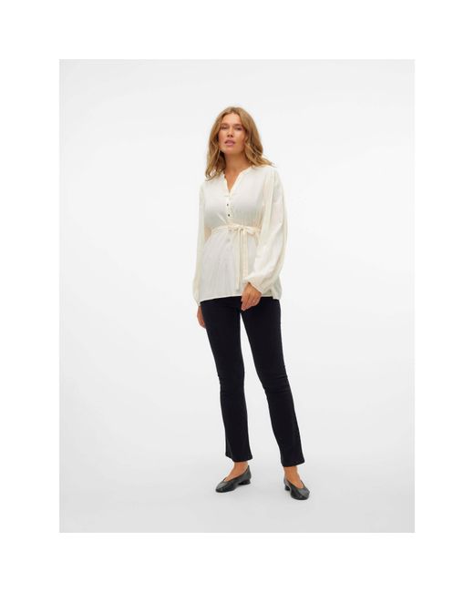 Mama.licious White Maternity Long Sleeve Blouse